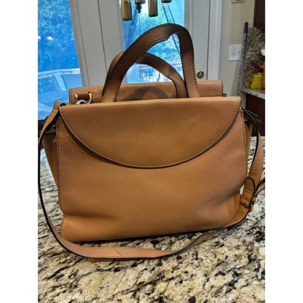 Kate Spade Saturday Leather Handbag Womens Tan Excellent Grainy Satchel Bag